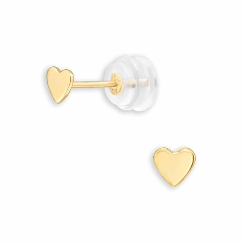 14k gold herz ohrstecker - ohrstecker, 3.5mm