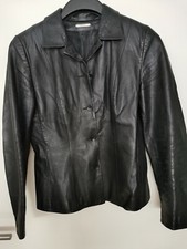 Klassische schwarze Lederjacke GUY FULOP super weich Gr40 leicht tailliert