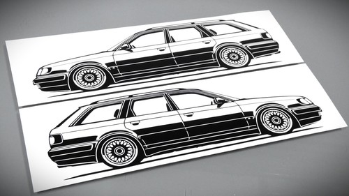 Audi 100 avant aufkleber - avant,
