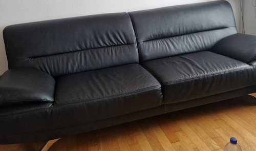 Modernes schwarzes ledersofa - modernes,