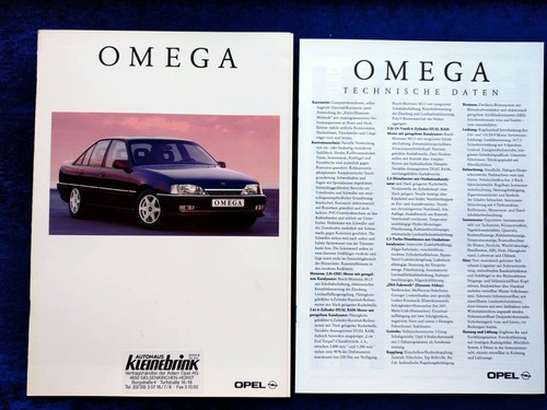 Opel omega prospekt - prospekt, 8.1992