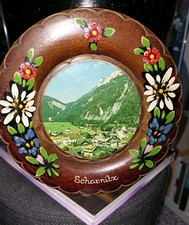 Scharnitz Holzteller, Vintage Souvenirteller☆ Handbemalt