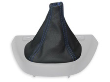 SCHALTMANSCHETTE FÜR FIAT PANDA 3 2012 + SCHALTSACK NATURLEDER NAHT DUNKELBLAU