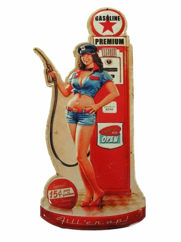 Blechschild gas pin up - pin,