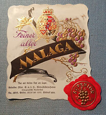 altes Weinetikett Etikett Label Feiner alter Malaga Illert Kunstanstalt geprägt