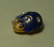 Feuervergoldeter Käfer -Brosche -Pin -  Emaille und Strass Steine- feine Fühler