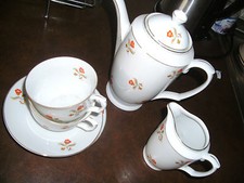 Art Déco Kaffeeservice Gedecke Goldrand Tete a Tete 20/30er Schlottenhof Set 2P.