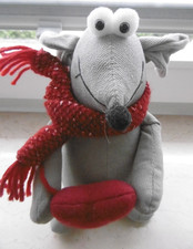 Türstopper  Plüschtier Türstopper/Aufhalter Deko-Türsack grau  20 cm ,weich