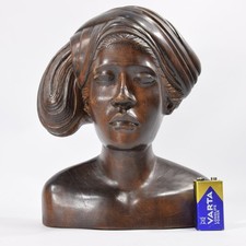 vintage Holzbüste Mann Indonesien Mitte 20. Jahrhundert Holzschnitzerei Figur