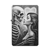 Skelett Liebespaar Feuerzeug Skull Lasergravur opt. Gravurtext personalized