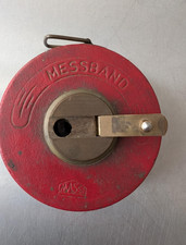 Altes 20 Meter  MESSBAND  MASSI  Stahl Metall Maßband  D = 10,3 cm  DDR ???