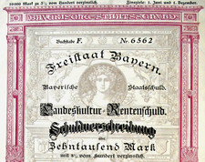 Ungelocht Freistaat Bayern Schuldverschreibung München 1923 Anleihe Inflation