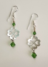 Silber Ohrringe Kleeblatt mit