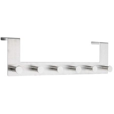 Edelstahl Türhaken-Leiste Türgarderobenleiste Türgarderobe mit 6 Haken ca. 39 cm