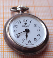 Alte gebrauchte kleine Metall Taschenuhr Royal Werk Amida gangbar D= 23,2 mm ESB