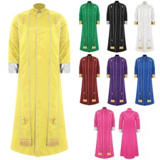 DE Herren Prediger Minister Klerus Gewand Stehkragen Langarm Priester Kleid