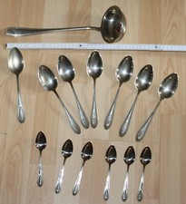 besteck 14 teile ALPACCA  turm gowe kaffee ess löffel schöpf kelle  alt top deko