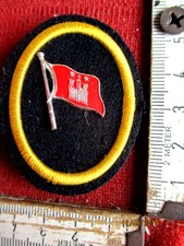 WASSERSCHUTZPOLIZEI HAMBURG großes altes Reederei Abzeichen emaillierte Flagge