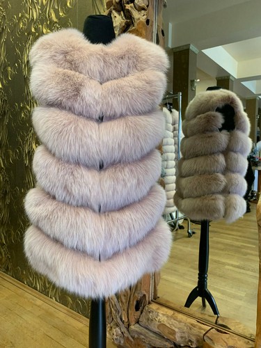 Fuchsweste pelz weste rosa fox - pelz,