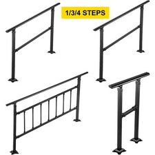 VEVOR Handlauf Treppengeländer Schmiedeeisen für 0-4 Stufen Treppe Schwarz