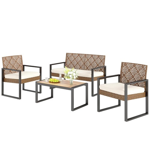 Poly rattan sitzgruppe - sitzgruppe, 4