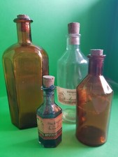 Antike Apotheker Flaschen Dachbodenfund 4 Stück