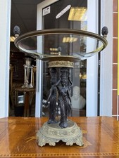 Tafelaufsatz Bonbonniere Neo Klassizismus Napoleon lll 3 Grazien Bronze mit Glas