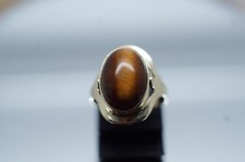 Ring mit Tigerauge Cabochon 5,0 ct.,Damenring,8 Karat Gelbgold,333er