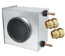 Wasser-Lufterhitzer Lüfter für Lüftungskanäle 100 - 315 mm + Messing Verbinder
