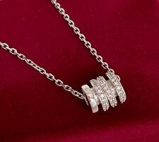 Luxus Halskette Anhänger Collier Zirkonia echt 750er Weißgold 18K vergoldet
