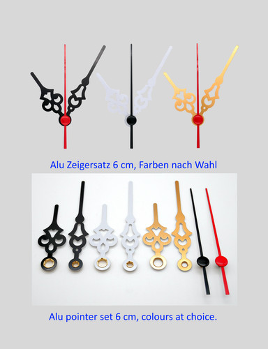 Zeiger satz alu weiß - 6, cm