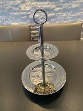 Fink Etagere Metall  Silber 2er Servierständer Platte rund  2 Etagen