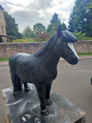 Pony pferd lebensgroß schwarz - lebensgroß,