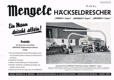 Mengele Häckseldrescher, orig. Prospekt 50er Jahre