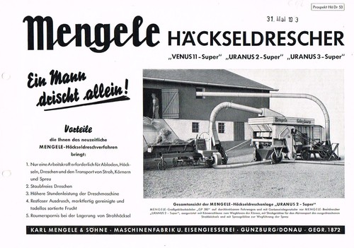 Mengele häckseldrescher - mengele,
