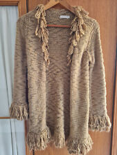 Strick-Cardigan mit Zottel von Bon'A Parte im warmen Goldton