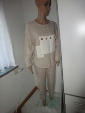 2-Teiler, Hose+Shirt, G: 40/42, 100% Leinen, beige + 1 Geschenk