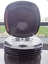 6 stylische schwarze Essteller flach quadratischca. 27 cm 1 x Chip