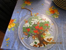 größeres Glasfensterbild /Frühling, Sommer, Herbst+Winter - Durchmesser ca 25 cm