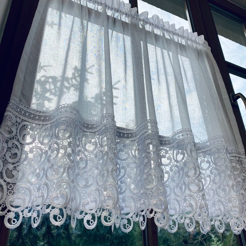 Gardine mit gipüre spitze - gardine, gipüre-spitze