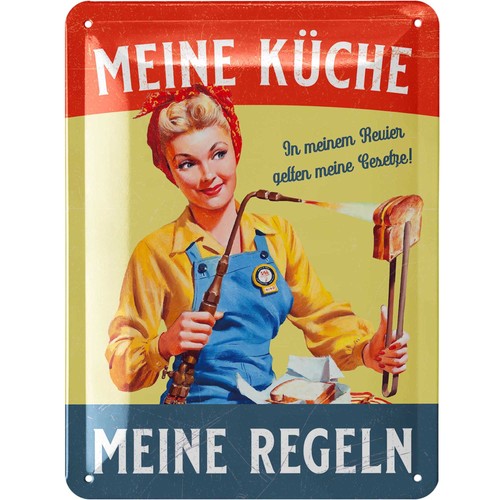 Retro blechschild küche - retro,