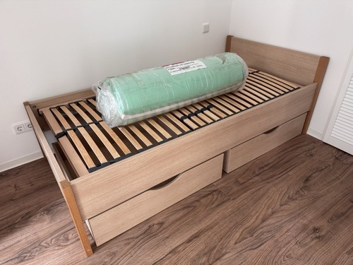 Newly bought single bed with - newly,