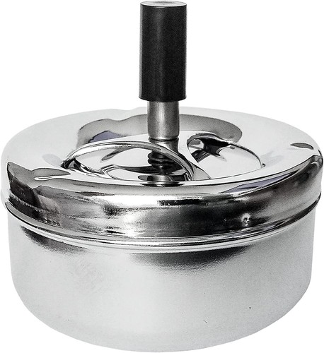 Drehaschenbecher ø11cm chrom - drehaschenbecher,