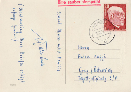Weihnachtskarte 1957