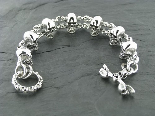 Totenkopfarmband silberarmband - totenkopfarmband,