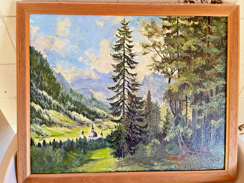 ölgemälde mit holzrahmen - Ölgemälde,