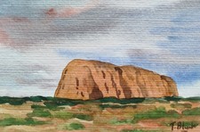 Original aquarell uluru - original,
