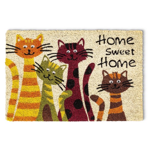 Kokos fußmatte bunte katzen - kokos,