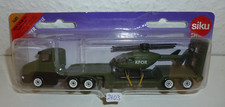 SIKU SUPER SERIE / 1681 / LKW TIEFLADER mit HUBSCHRAUBER / MILITÄR KFOR #2403#