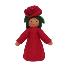 Jahreszeitentisch Waldorf-Püppchen - Rosenfee 03  kleine Filzpuppe